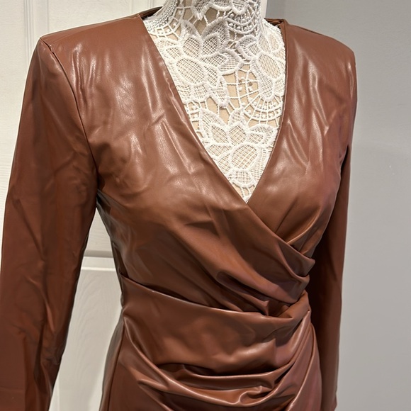 Brand new ZARA faux leather dress - Picture 3 of 11